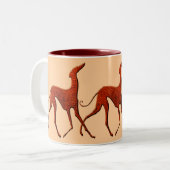 Mug Azawakh stylisé ツートーンマグカップ (正面左)