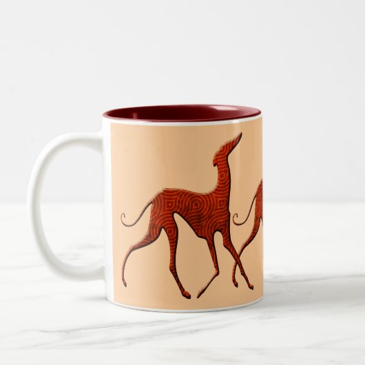 Mug Azawakh stylisé ツートーンマグカップ (左)