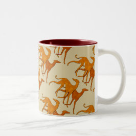 Mug Azawakhs stylisés ツートーンマグカップ