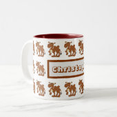 Mug Bactrian Camel Design ツートーンマグカップ (正面左)