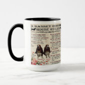 Mug Basset Hound House Rules マグカップ (左)