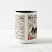 Mug Basset Hound House Rules マグカップ (中央)