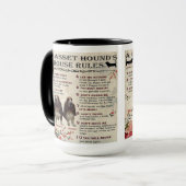 Mug Basset Hound House Rules マグカップ (正面左)