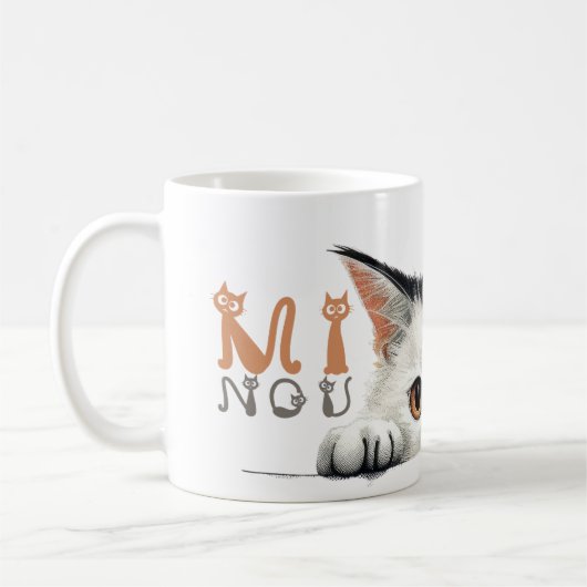 Mug BEAUX CHATS MINOU 04 コーヒーマグカップ (左)