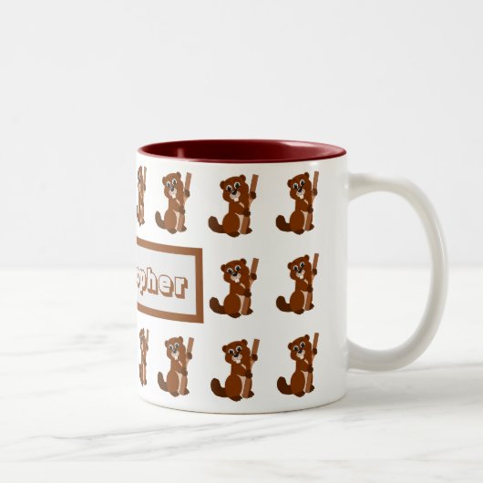 Mug Beaver Design ツートーンマグカップ (右)