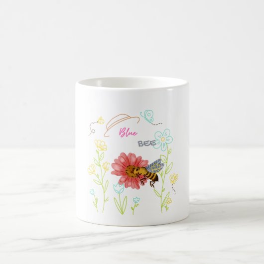 Mug Bee bleu  コーヒーマグカップ (中央)