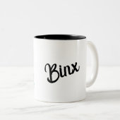 Mug black cat add own text  ツートーンマグカップ (正面右)