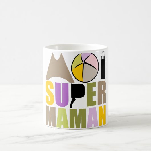 Mug blanc 325 ml Moi Super Maman - Logo Nature コーヒーマグカップ (中央)