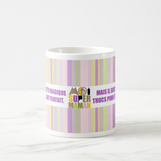Mug blanc 325ml Moi Super Maman- Recette Magique 2 コーヒーマグカップ (中央)