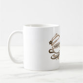 Mug Blanc avec Motif Artistique Tasse à Café et Vo コーヒーマグカップ (左)