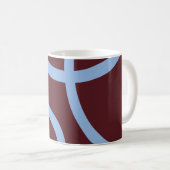 Mug – Blue Lines on Burgundy コーヒーマグカップ (正面右)