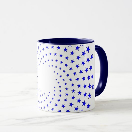 Mug - Blue Star Swirls マグカップ (正面右)