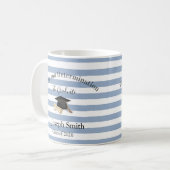 Mug Blue & White Stripe Graduate 2026  コーヒーマグカップ (正面左)
