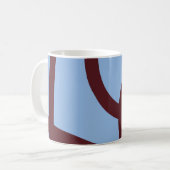 Mug – Burgundy Lines on Blue コーヒーマグカップ (正面左)