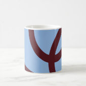Mug – Burgundy Lines on Blue コーヒーマグカップ (中央)