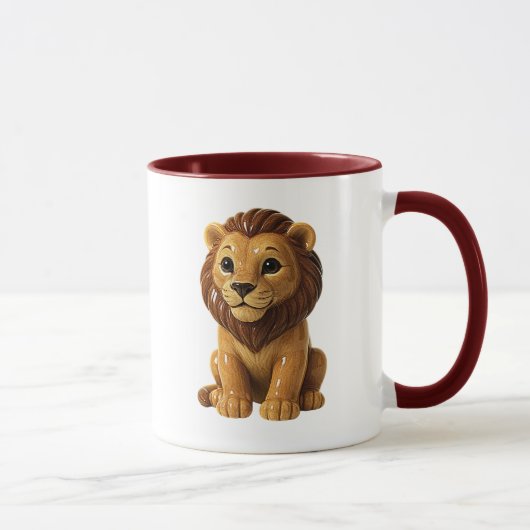 Mug céramique avec image de lion adorable. マグカップ (右)