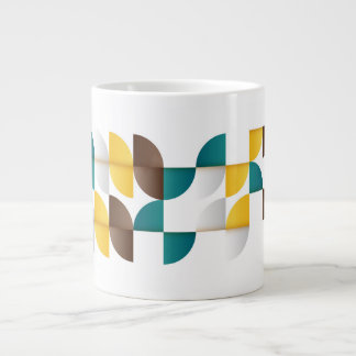 Mug Céramique Formes Géométriques Rétro ジャンボコーヒーマグカップ