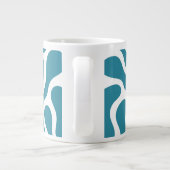 Mug Céramique Pattern Léopard Abstrait Bleu Teal ジャンボコーヒーマグカップ (裏面)