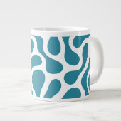 Mug Céramique Pattern Léopard Abstrait Bleu Teal ジャンボコーヒーマグカップ (正面右)