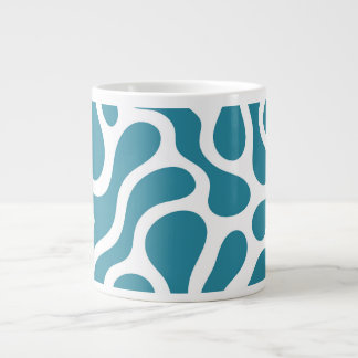 Mug Céramique Pattern Léopard Abstrait Bleu Teal ジャンボコーヒーマグカップ