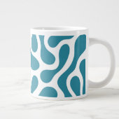 Mug Céramique Pattern Léopard Abstrait Bleu Teal ジャンボコーヒーマグカップ (右)