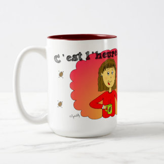 Mug "C'est l'heure du café !" ツートーンマグカップ