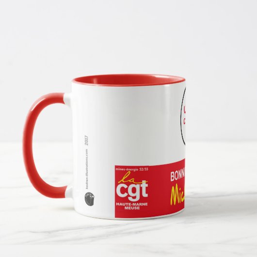 Mug CGT rouge départ en retraire de Michel マグカップ (左)