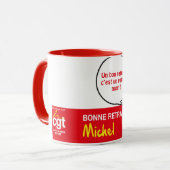 Mug CGT rouge départ en retraire de Michel マグカップ (正面左)