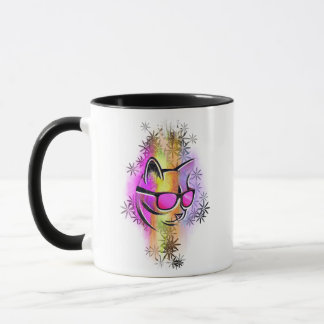 Mug chat couleurs lunettes de soleil マグカップ