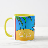 Mug chat en vacances "Cat life" マグカップ (左)