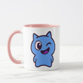 Mug chat sympa avec clin d'œil. マグカップ (左)