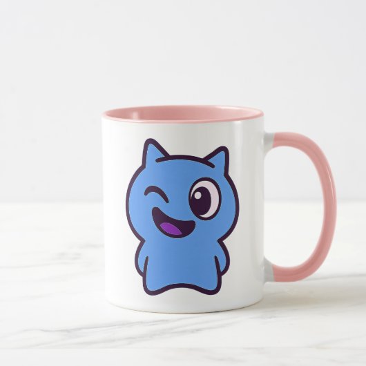 Mug chat sympa avec clin d'œil. マグカップ (右)