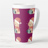 Mug Chien de Noël Bonnet Écharpe Pastel - Life is  カフェラテマグ (右アングル)