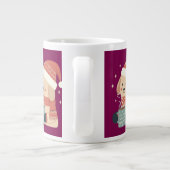 Mug Chien de Noël Bonnet Écharpe Pastel - Life is  ジャンボコーヒーマグカップ (裏面)