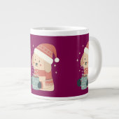 Mug Chien de Noël Bonnet Écharpe Pastel - Life is  ジャンボコーヒーマグカップ (正面右)