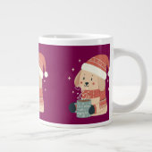 Mug Chien de Noël Bonnet Écharpe Pastel - Life is  ジャンボコーヒーマグカップ (右)