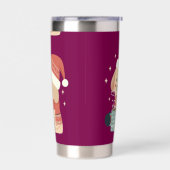 Mug Chien de Noël Bonnet Écharpe Pastel - Life is  保温保冷タンブラー (左面)