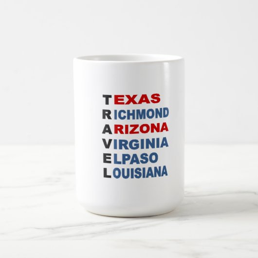 Mug classique blanc TRAVEL USA コーヒーマグカップ (中央)