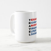 Mug classique blanc TRAVEL USA コーヒーマグカップ (正面左)