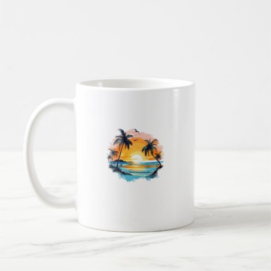 Mug Classique Coucher de Soleil Tropical – Design コーヒーマグカップ (左)