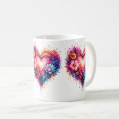 Mug cœur artistique coloré コーヒーマグカップ (正面右)