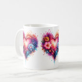 Mug cœur artistique coloré コーヒーマグカップ (正面左)