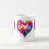 Mug cœur artistique coloré コーヒーマグカップ (中央)