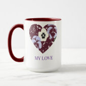 Mug Cœur de Violettes Edition  "MY LOVE" マグカップ (左)