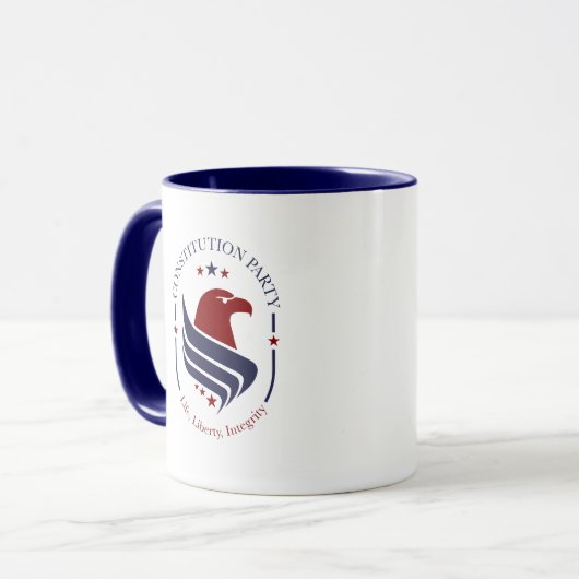 Mug, Constitution Party, Eagle, oval Coffee Mug マグカップ (正面左)