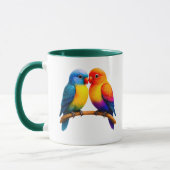 Mug couple d'oiseaux colorés マグカップ (左)