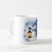 Mug Cozy Winter Snowman with Lantern – Whimsical W コーヒーマグカップ (正面左)