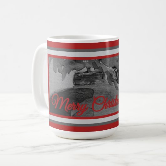 Mug: Crimson Ornament Holiday コーヒーマグカップ (正面左)