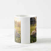 Mug Cute pets group, Golden Retriever and cat. コーヒーマグカップ (中央)