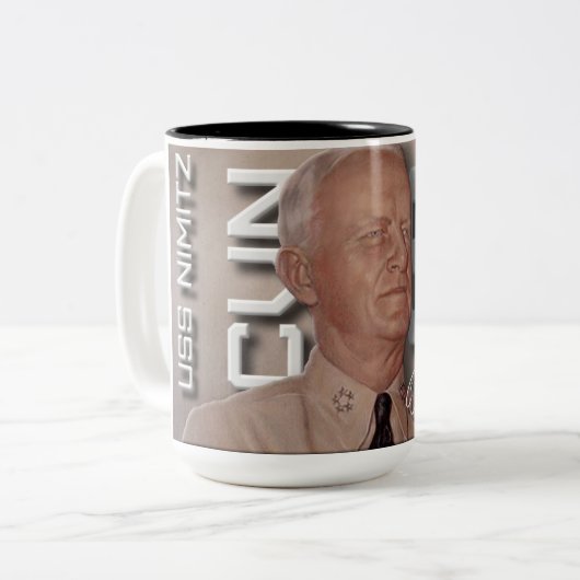 MUG CVN-68 USS NIMITZネームキー ツートーンマグカップ (正面左)